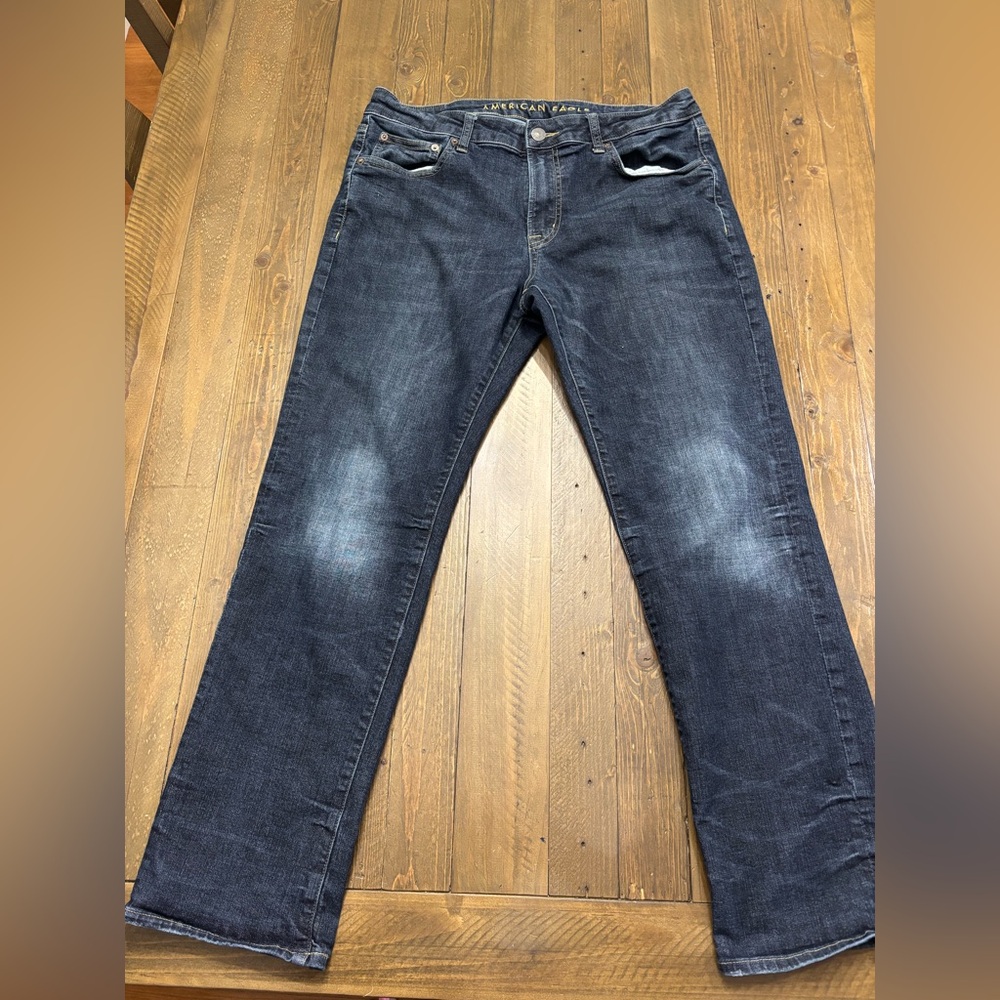 American Eagle Outfitters Flex Dark Wash Straight Jeans